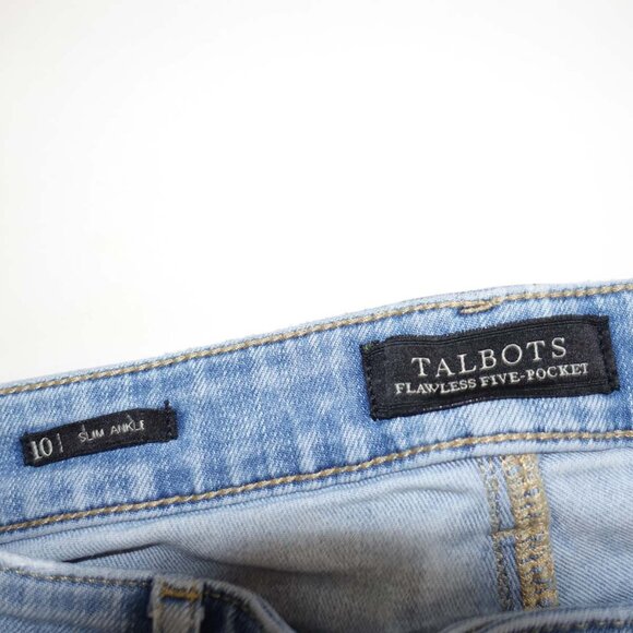 Talbots Women's Flawless 5 Pocket Slim Ankle Jeans Size 10 Light Blue Denim - Picture 3 of 6